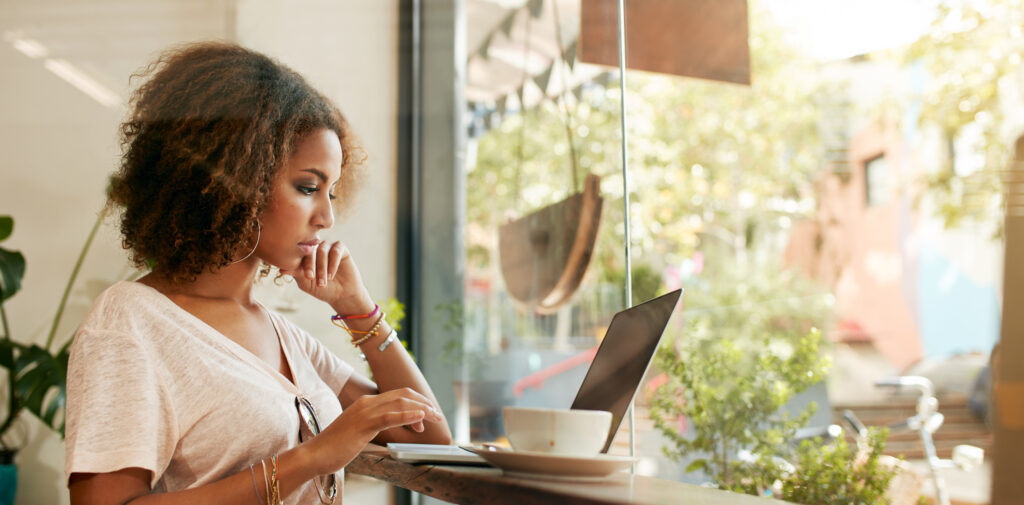 Young woman on a laptop